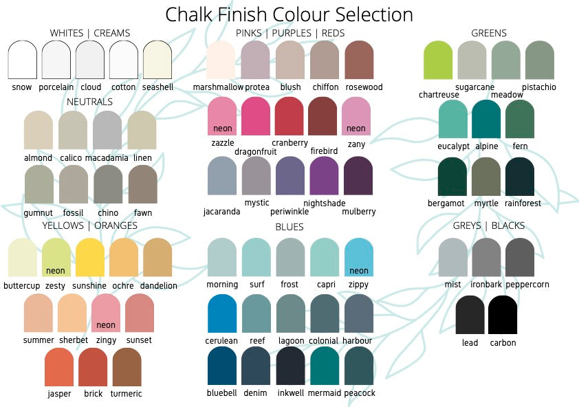 CHALK FINISH | DL tri-fold Colour Charts