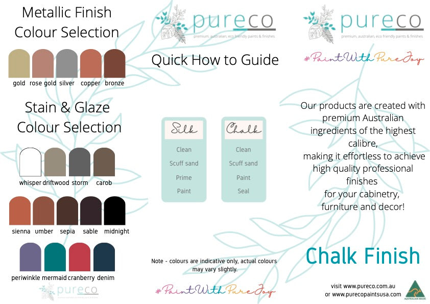 CHALK FINISH | DL tri-fold Colour Charts