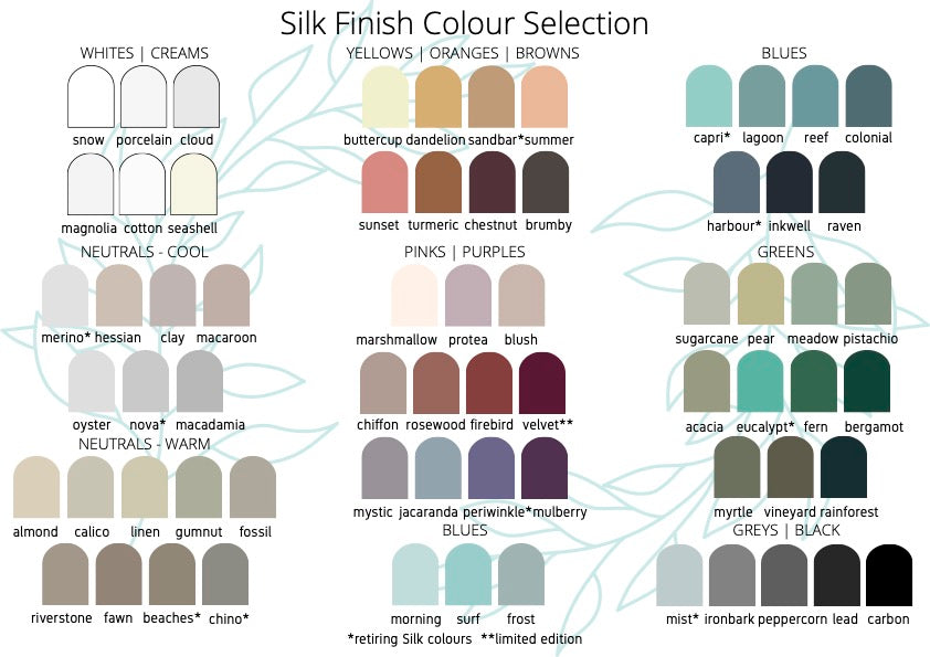 SILK FINISH | DL tri-fold Colour Charts