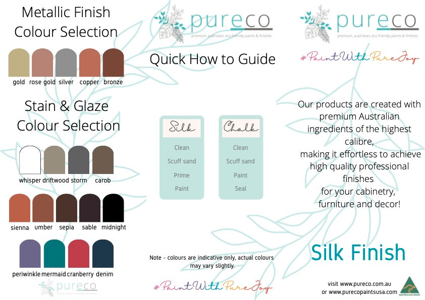 SILK FINISH | DL tri-fold Colour Charts