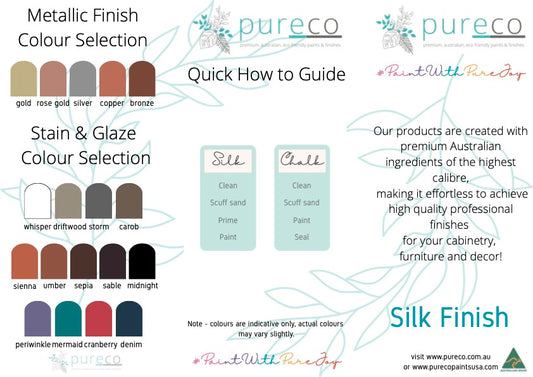 SILK FINISH | DL tri-fold Colour Charts